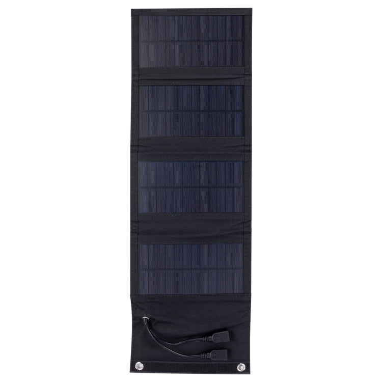 7W Monocrystalline Silicon Foldable Solar Panel Outdoor Charger with 5V Dual USB Ports (Black) - free shipping - PMC TechLife - Order now!