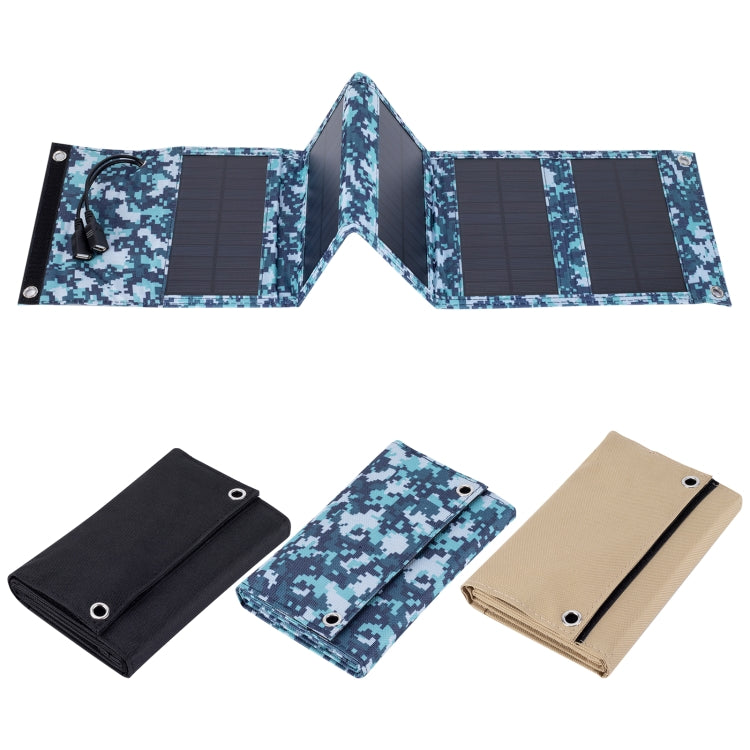 10W Monocrystalline Silicon Foldable Solar Panel Outdoor Charger with 5V Dual USB Ports (Black) - Charger by PMC TechLife | Online Shopping South Africa | PMC TechLife | Buy Now Pay Later Mobicred