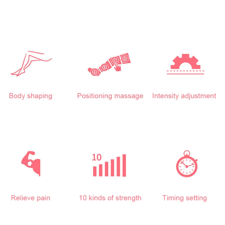 RD-M2857 4 in 1 Legs + Waist + Single Hand Airbag All-inclusive Intelligent Air Wave Pressure Massager with Host, Support Timing / Positioning Massage & 10 Kinds of Adjustable Force, US Plug or EU Plug(Pink) - free shipping - PMC TechLife - Order now!