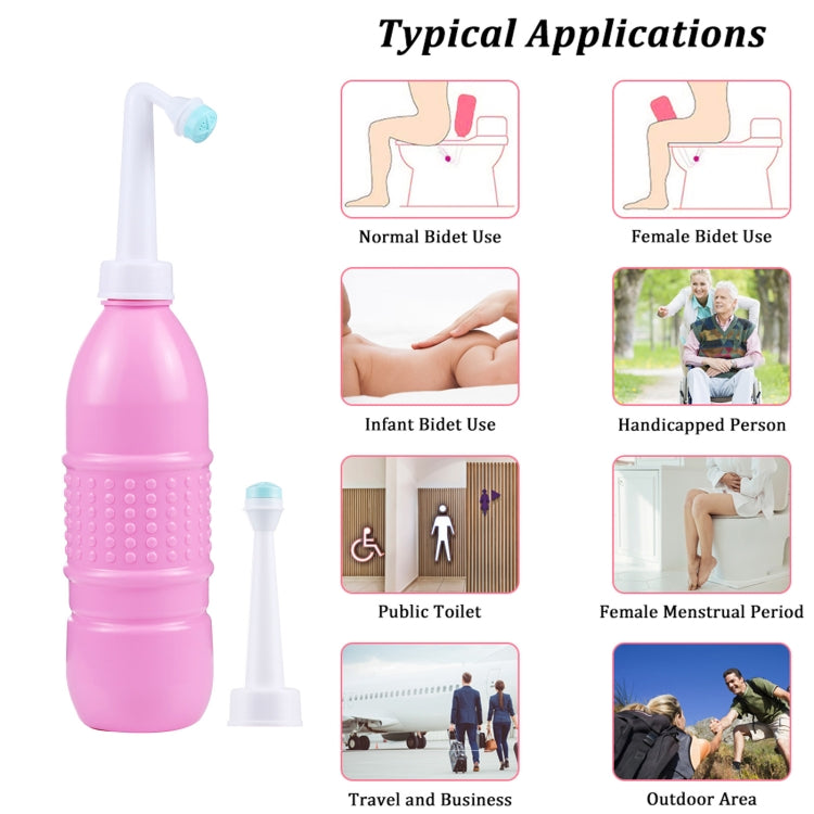 500ml Portable Handheld Travel Bidet Women Vaginal Male Anal Washing Sprayer (Pink) - free shipping - PMC TechLife - Order now!