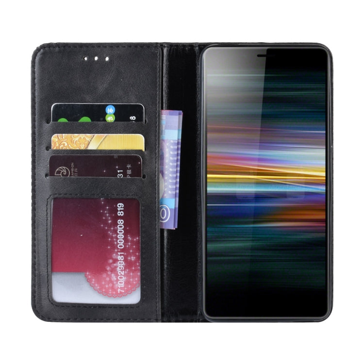 Magnetic Snap Retro Crazy Horse Texture Horizontal Flip Leather Case for Sony Xperia L3, with Holder & Card Slots & Photo Frame (Black) - Sony Cases by PMC TechLife | Online Shopping South Africa | PMC TechLife | Buy Now Pay Later Mobicred