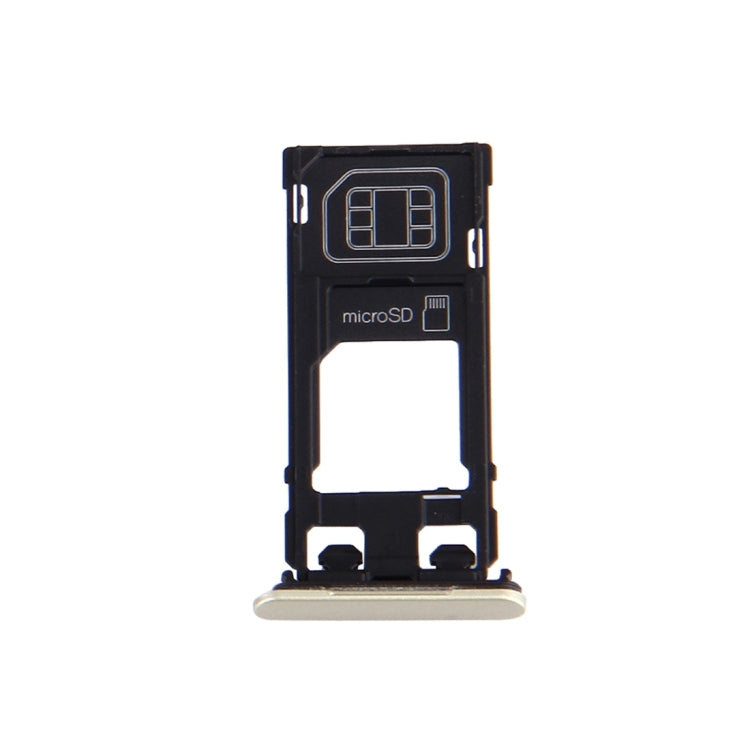 SIM Card Tray + Micro SD Card Tray + Card Slot Port Dust Plug for Sony Xperia X (Single SIM Version)(Lime Gold) - Card Tray by PMc TechLife | Online Shopping South Africa | PMc TechLife | Buy Now Pay Later Mobicred
