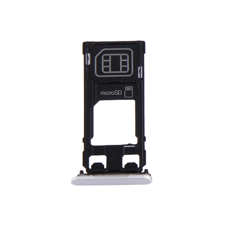 SIM Card Tray + Micro SD Card Tray + Card Slot Port Dust Plug for Sony Xperia X (Single SIM Version)(White) - Card Tray by PMc TechLife | Online Shopping South Africa | PMc TechLife | Buy Now Pay Later Mobicred