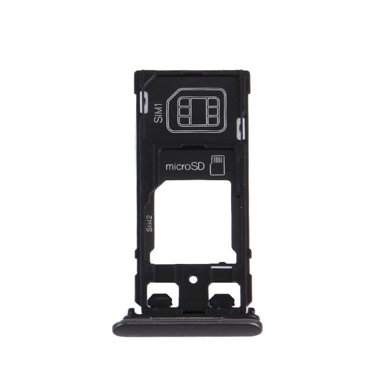 SIM Card Tray + Micro SD / SIM Card Tray + Card Slot Port Dust Plug for Sony Xperia X (Dual SIM Version)(Graphite Black) - Card Tray by PMc TechLife | Online Shopping South Africa | PMc TechLife | Buy Now Pay Later Mobicred