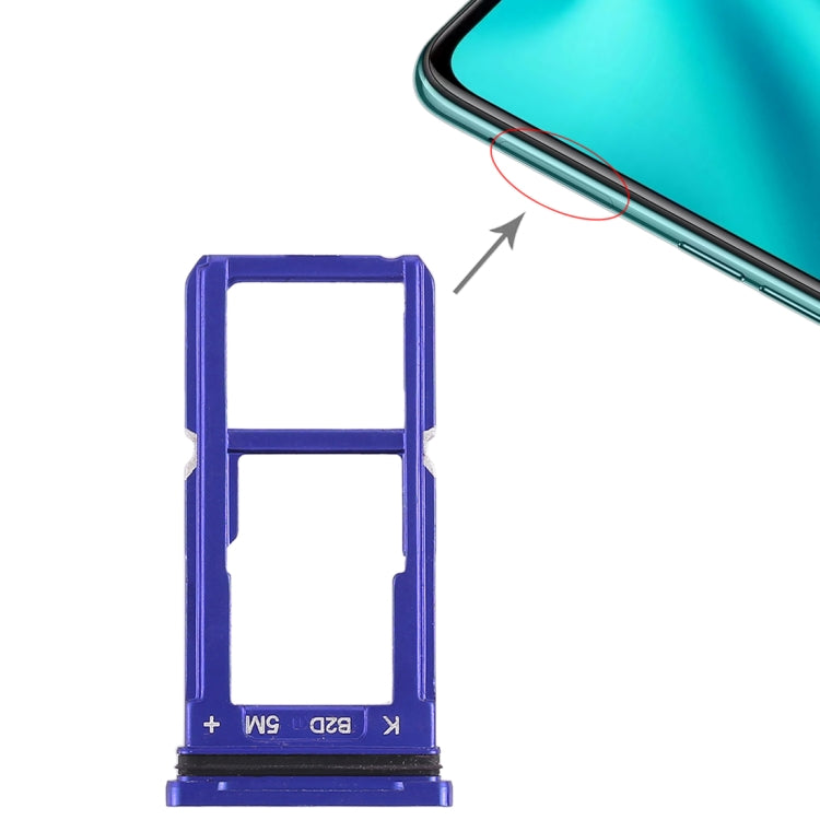 For OPPO R15 SIM Card Tray + SIM Card Tray / Micro SD Card Tray (Blue) - Card Tray by PMc TechLife | Online Shopping South Africa | PMc TechLife | Buy Now Pay Later Mobicred