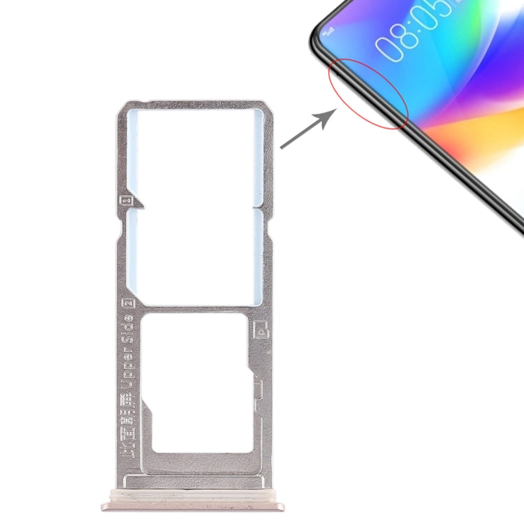 For Vivo Y85 / Z1 / Z1i / V9 Youth / V9 2 x SIM Card Tray + Micro SD Card Tray (Gold) - Card Socket by PMc TechLife | Online Shopping South Africa | PMc TechLife | Buy Now Pay Later Mobicred