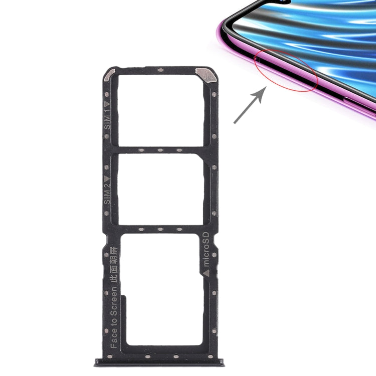 For OPPO A7x / F9 / F9 Pro / Realme 2 Pro 2 x SIM Card Tray + Micro SD Card Tray (Black) - Card Tray by PMc TechLife | Online Shopping South Africa | PMc TechLife | Buy Now Pay Later Mobicred