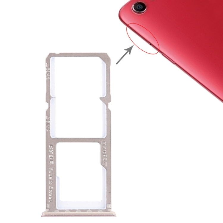 For OPPO A1 2 x SIM Card Tray + Micro SD Card Tray (Rose Gold) - Card Socket by PMc TechLife | Online Shopping South Africa | PMc TechLife | Buy Now Pay Later Mobicred