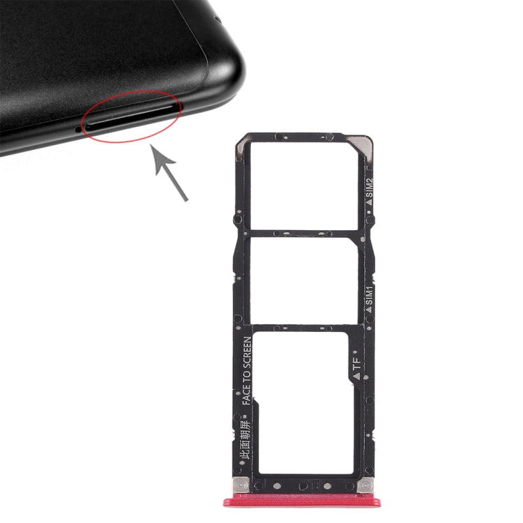2 x SIM Card Tray + Micro SD Card Tray for Xiaomi Redmi 6 Pro(Red) - Card Tray by PMc TechLife | Online Shopping South Africa | PMc TechLife | Buy Now Pay Later Mobicred