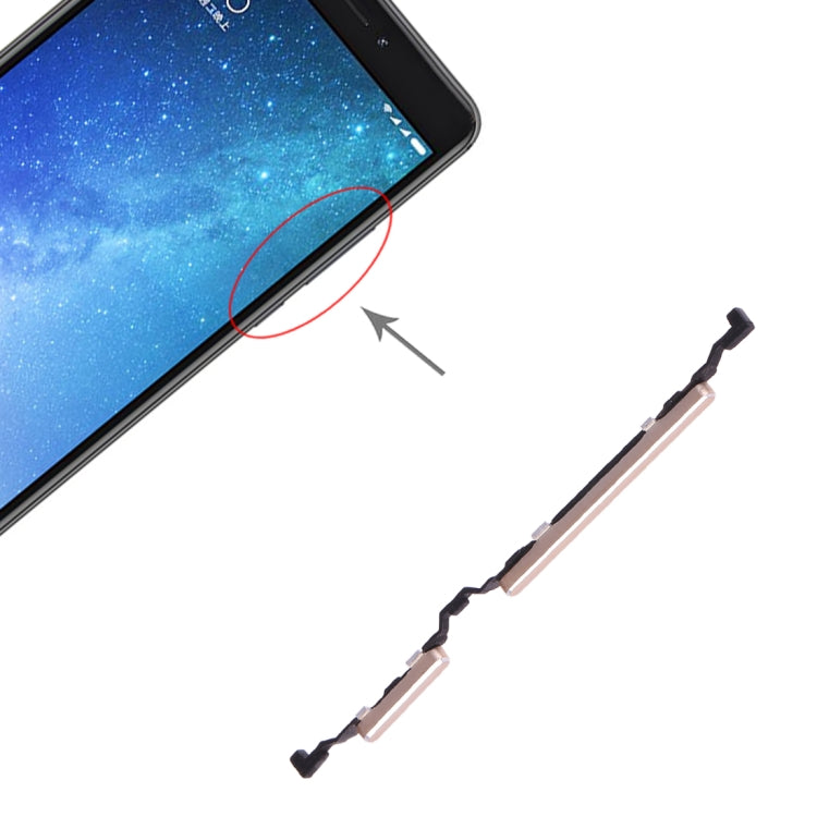 Power Button and Volume Control Button for Xiaomi Max 2(Gold) - Home key & Side Key by PMc TechLife | Online Shopping South Africa | PMc TechLife | Buy Now Pay Later Mobicred
