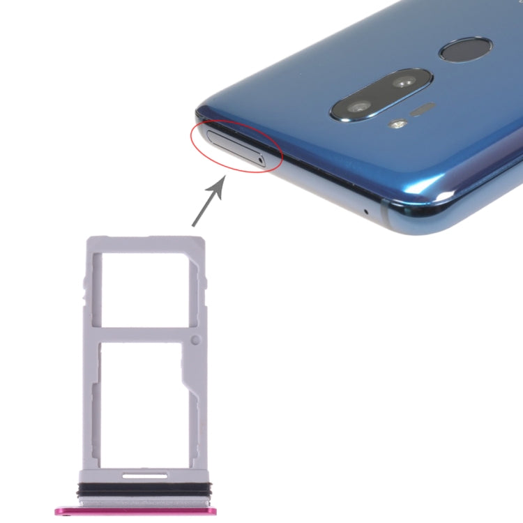 SIM Card Tray + SIM Card Tray / Micro SD Card Tray for LG G7 ThinQ G710 G710EM G710PM G710VMP G710ULM (Purplish Red) - free shipping - PMc TechLife - Order now!