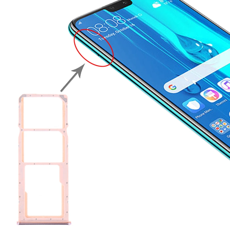 SIM Card Tray + SIM Card Tray + Micro SD Card Tray for Huawei Y9 (2019) (Pink) - free shipping - PMc TechLife - Order now!