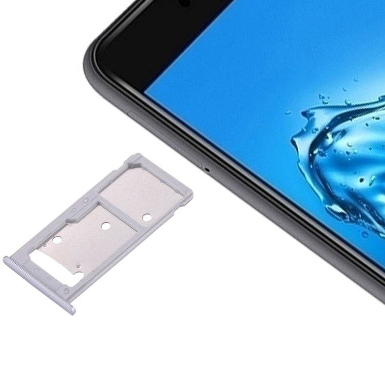 For Huawei Enjoy 7 Plus / Y7 Prime SIM Card Tray & SIM / Micro SD Card Tray(Silver) - Card Socket by PMc TechLife | Online Shopping South Africa | PMc TechLife | Buy Now Pay Later Mobicred