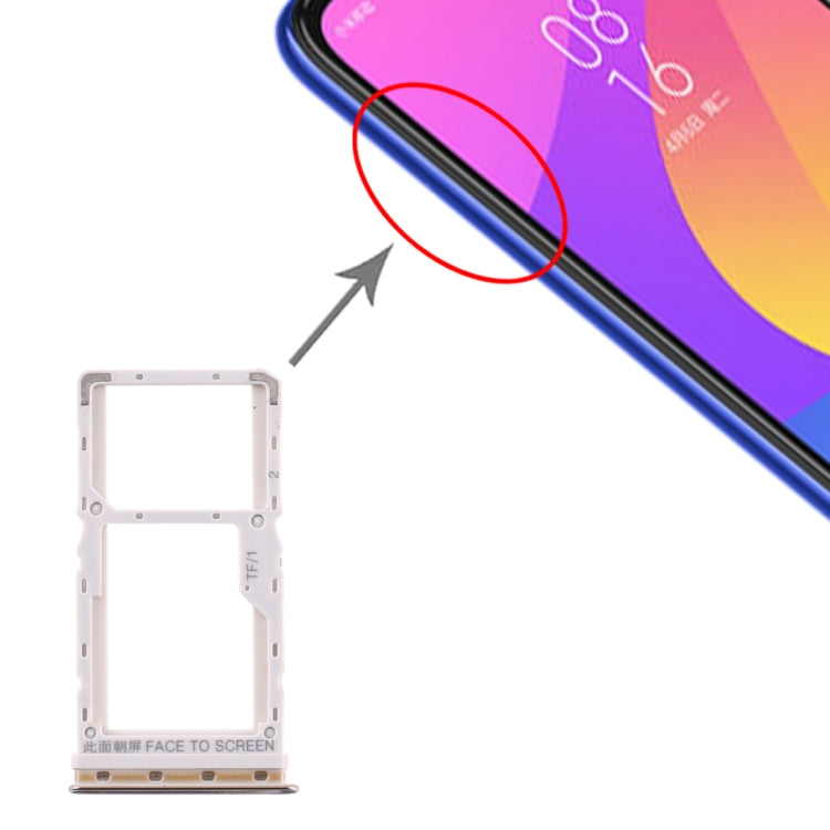 SIM Card Tray + SIM Card Tray / Micro SD Card Tray for Xiaomi Mi CC9e / Mi A3(Silver) - Card Tray by PMc TechLife | Online Shopping South Africa | PMc TechLife | Buy Now Pay Later Mobicred