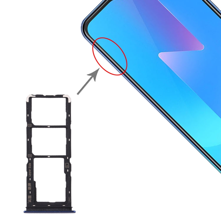 For Vivo U3x / U10 SIM Card Tray + SIM Card Tray + Micro SD Card Tray (Blue) - Card Socket by PMc TechLife | Online Shopping South Africa | PMc TechLife | Buy Now Pay Later Mobicred