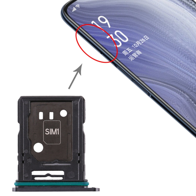 For OPPO Reno 10x zoom SIM Card Tray + SIM Card Tray / Micro SD Card Tray (Black) - Card Socket by PMc TechLife | Online Shopping South Africa | PMc TechLife | Buy Now Pay Later Mobicred