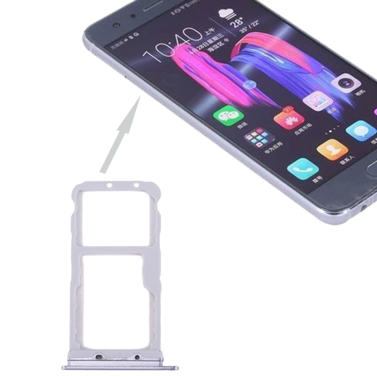 For Huawei Honor 9 SIM Card Tray & SIM / Micro SD Card Tray(Grey) - Card Socket by PMc TechLife | Online Shopping South Africa | PMc TechLife | Buy Now Pay Later Mobicred