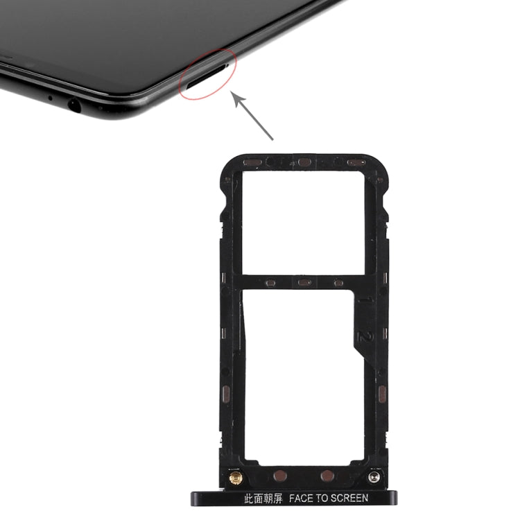 SIM Card Tray for Xiaomi Mi Max 3(Black) - Card Tray by PMc TechLife | Online Shopping South Africa | PMc TechLife | Buy Now Pay Later Mobicred