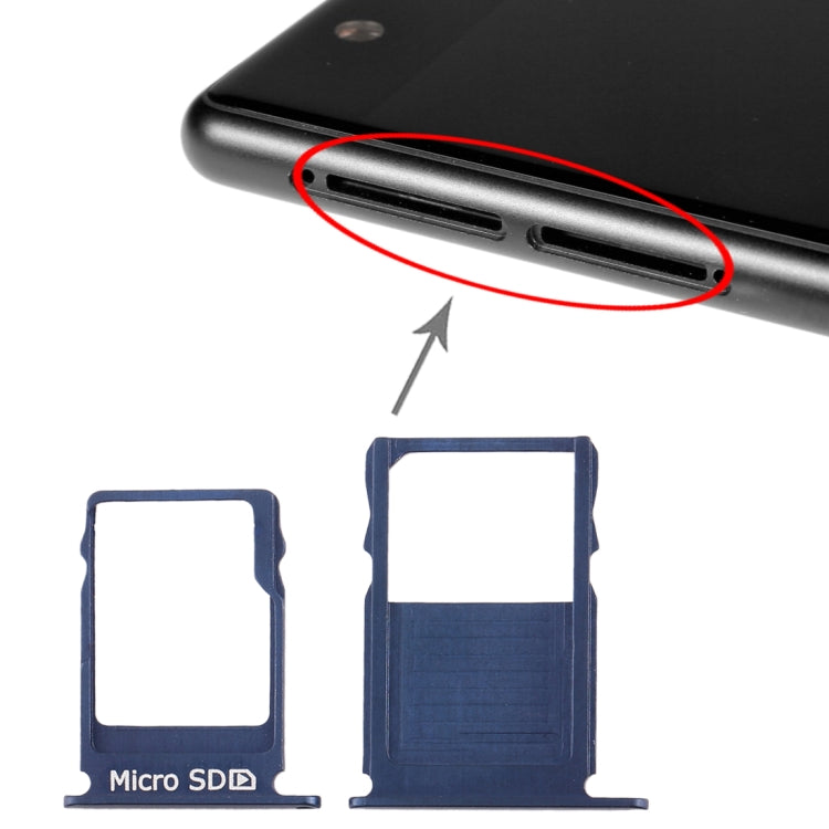 SIM Card Tray + Micro SD Card Tray for Nokia  3 TA-1020 TA-1028 TA-1032 TA-1038(Blue) - Card Tray by PMc TechLife | Online Shopping South Africa | PMc TechLife | Buy Now Pay Later Mobicred