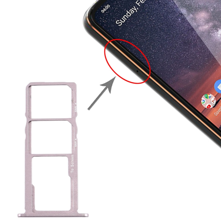 SIM Card Tray + SIM Card Tray + Micro SD Card Tray for Nokia 3.2 TA-1156 TA-1159 TA-1164 (Silver) - Card Tray by PMc TechLife | Online Shopping South Africa | PMc TechLife | Buy Now Pay Later Mobicred