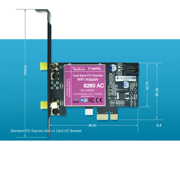 9260NGW Brand New for Intel Dual Band Wireless-AC 9260AC Bluetooth 5.0 5G 1730Mbps Wifi Network Card PK 8265 / 7260 / 8260 - Add-on Cards by PMC Jewellery | Online Shopping South Africa | PMC Jewellery | Buy Now Pay Later Mobicred
