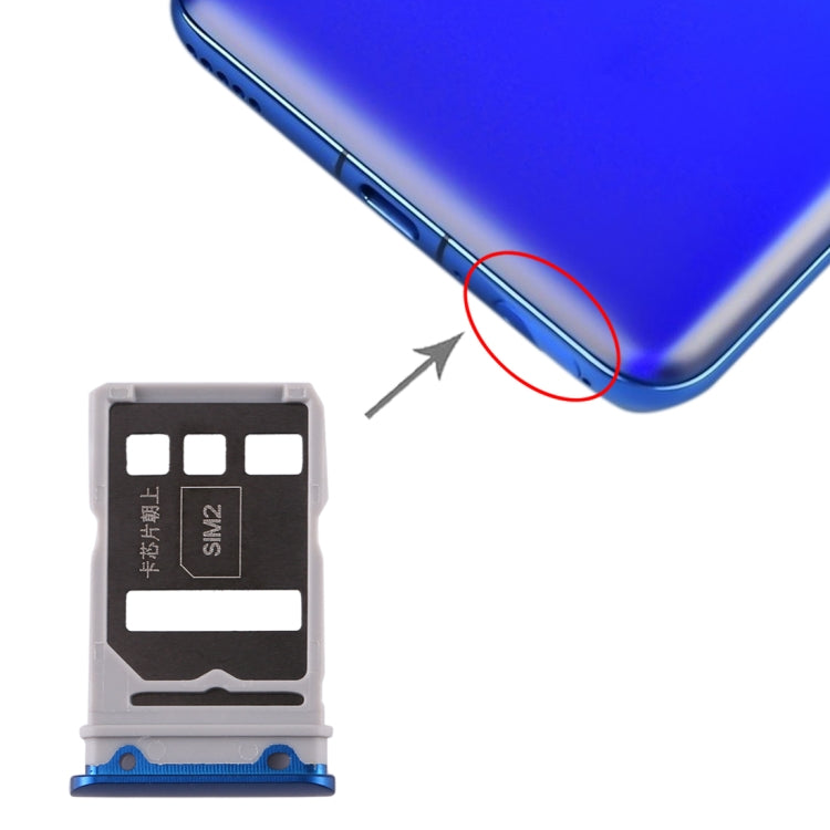 SIM Card Tray + SIM Card Tray for Huawei Honor V30 Pro / Honor V30 (Blue) - Card Socket by PMc TechLife | Online Shopping South Africa | PMc TechLife | Buy Now Pay Later Mobicred