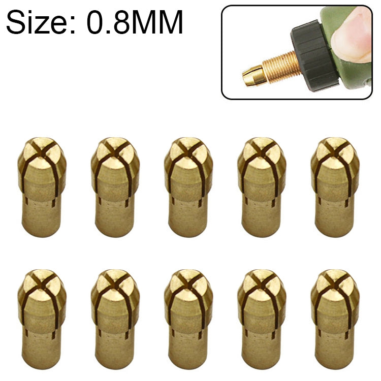 10 PCS Three-claw Copper Clamp Nut for Electric Mill Fittings���Bore diameter: 0.8mm - Hex Key & Spanner by PMC TechLife | Online Shopping South Africa | PMC TechLife | Buy Now Pay Later Mobicred