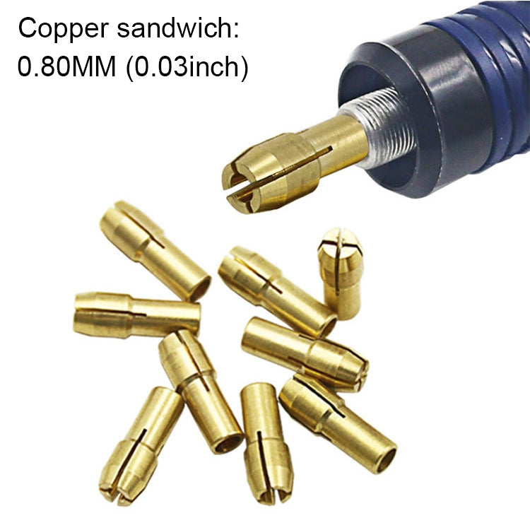 10 PCS Three-claw Copper Clamp Nut for Electric Mill Fittings���Bore diameter: 0.8mm - Hex Key & Spanner by PMC TechLife | Online Shopping South Africa | PMC TechLife | Buy Now Pay Later Mobicred