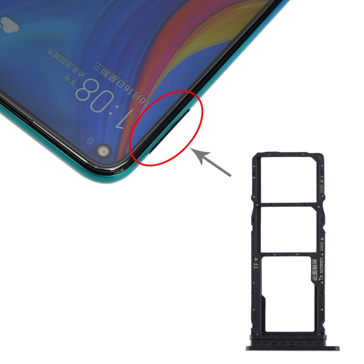 SIM Card Tray + SIM Card Tray + Micro SD Card Tray for Huawei Enjoy 10 / Honor Play 3 (Black) - Card Socket by PMc TechLife | Online Shopping South Africa | PMc TechLife | Buy Now Pay Later Mobicred