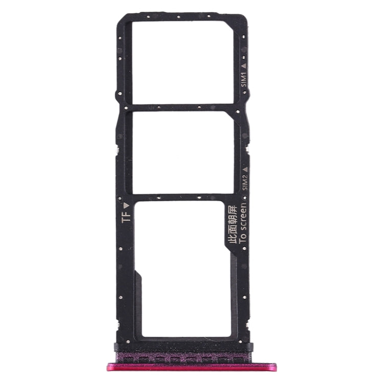 SIM Card Tray + SIM Card Tray + Micro SD Card Tray for Huawei Enjoy 10 / Honor Play 3 (Purplish Red) - Card Socket by PMc TechLife | Online Shopping South Africa | PMc TechLife | Buy Now Pay Later Mobicred