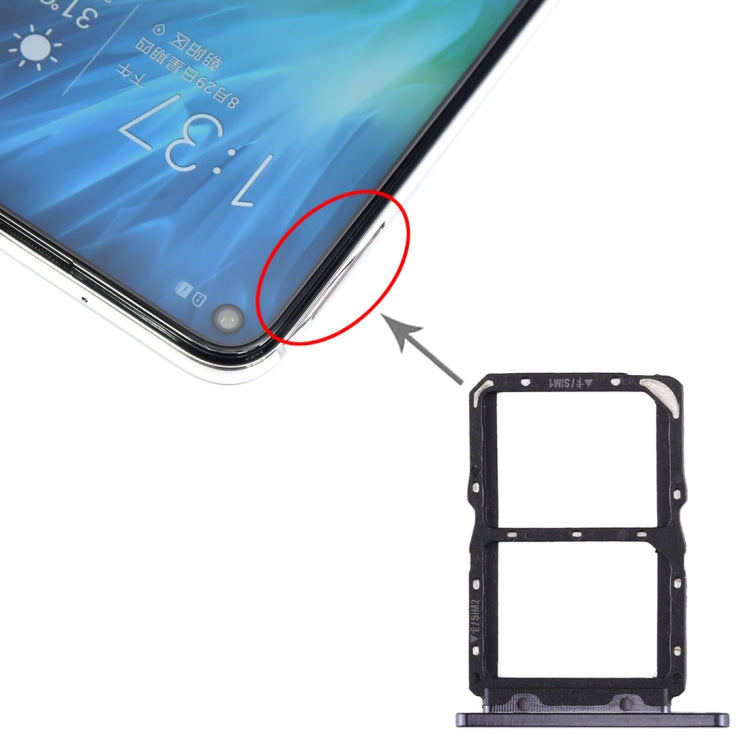 SIM Card Tray + SIM Card Tray for Huawei Honor 20S (Black) - Card Socket by PMc TechLife | Online Shopping South Africa | PMc TechLife | Buy Now Pay Later Mobicred