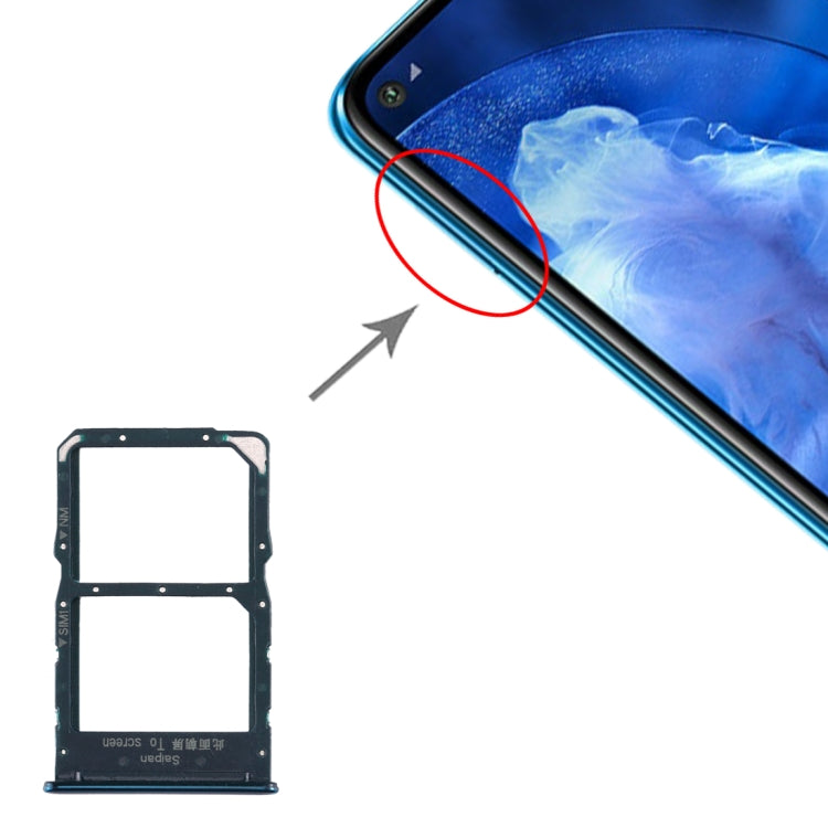 SIM Card Tray + NM Card Tray for Huawei Nova 5z / Nova 5i Pro (Green) - free shipping - PMc TechLife - Order now!