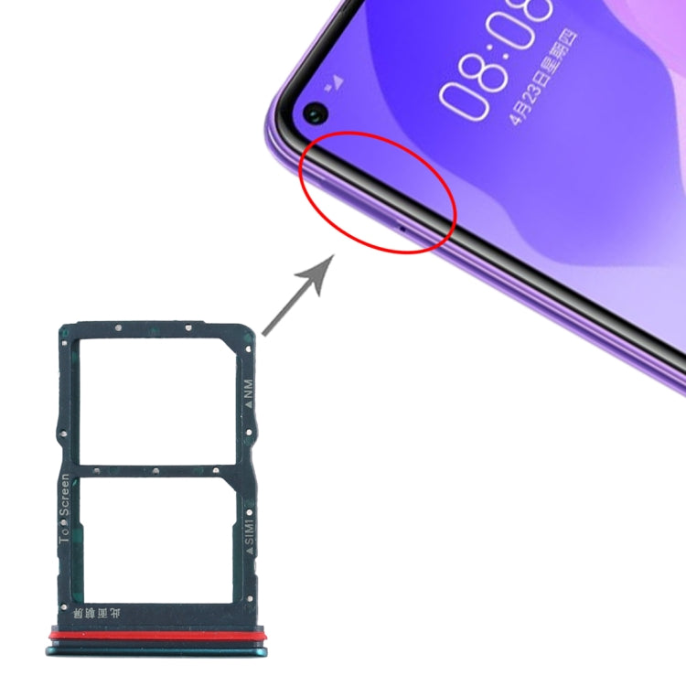 SIM Card Tray + NM Card Tray for Huawei Honor 30S / Nova 7 SE (Green) - Card Socket by PMc TechLife | Online Shopping South Africa | PMc TechLife | Buy Now Pay Later Mobicred