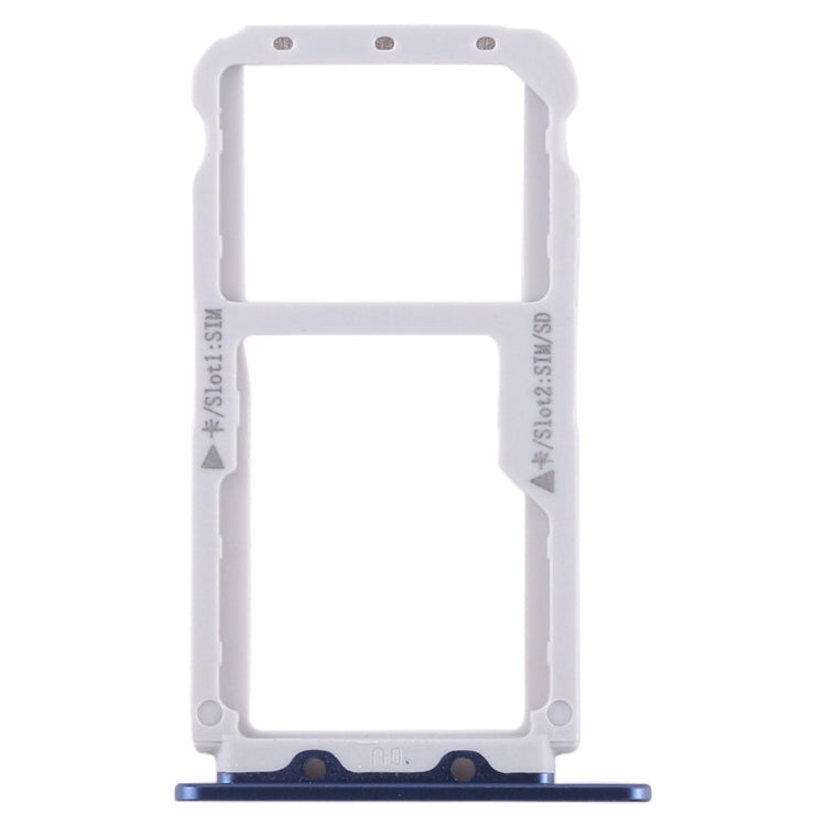 SIM Card Tray + SIM Card Tray / Micro SD Card Tray for Huawei Honor V9 (Blue) - Card Socket by PMc TechLife | Online Shopping South Africa | PMc TechLife | Buy Now Pay Later Mobicred
