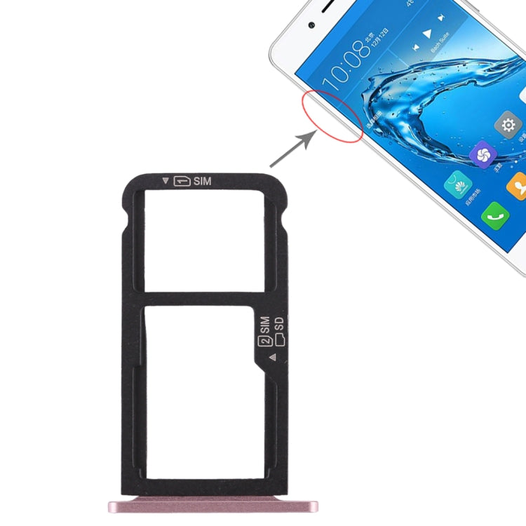 SIM Card Tray + SIM Card Tray / Micro SD Card Tray for Huawei Enjoy 6s (Pink) - Card Socket by PMc TechLife | Online Shopping South Africa | PMc TechLife | Buy Now Pay Later Mobicred