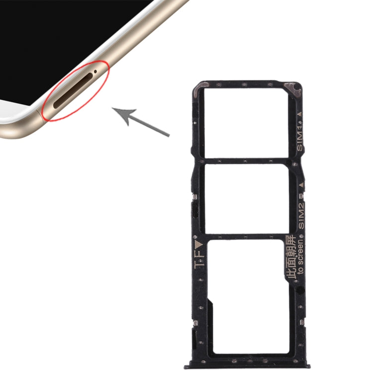 2 SIM Card Tray + Micro SD Card Tray for Huawei Enjoy 8 Plus(Black) - Card Socket by PMc TechLife | Online Shopping South Africa | PMc TechLife | Buy Now Pay Later Mobicred