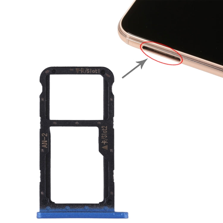 SIM Card Tray + SIM Card Tray / Micro SD Card for Huawei P20 Lite / Nova 3e (Blue) - Card Socket by PMc TechLife | Online Shopping South Africa | PMc TechLife | Buy Now Pay Later Mobicred