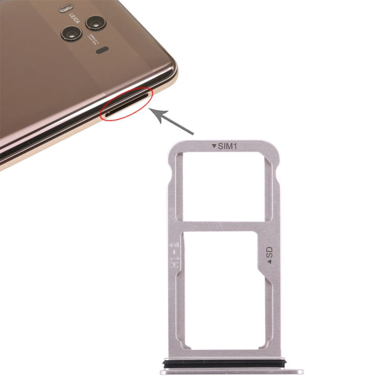 SIM Card Tray + SIM Card Tray / Micro SD Card for Huawei Mate 10 (Silver) - Card Socket by PMc TechLife | Online Shopping South Africa | PMc TechLife | Buy Now Pay Later Mobicred