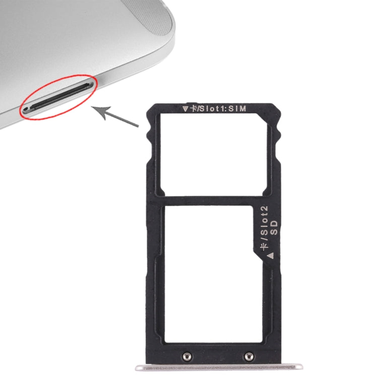 SIM Card Tray + SIM Card Tray / Micro SD Card for Huawei G8 (Silver) - Card Socket by PMc TechLife | Online Shopping South Africa | PMc TechLife | Buy Now Pay Later Mobicred