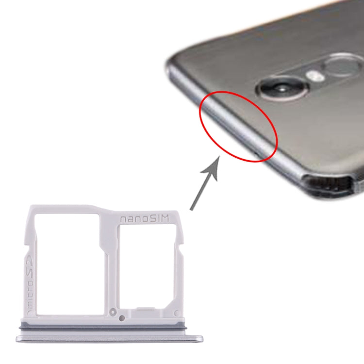 Nano SIM Card Tray + Micro SD Card Tray for LG Stylo 5 / Q720 LM-Q720MS LM-Q720TSW Q720CS (Silver) - For LG by PMC TechLife | Online Shopping South Africa | PMC TechLife | Buy Now Pay Later Mobicred