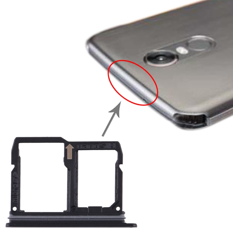 Nano SIM Card Tray + Micro SD Card Tray for LG Stylo 4 / Q Stylus Q710 / LM-Q710CS / LM-Q710MS / LM-Q710ULS / LM-Q710ULM / LM-Q710TS / LM-Q710WA (Black) - For LG by PMc TechLife | Online Shopping South Africa | PMc TechLife | Buy Now Pay Later Mobicred