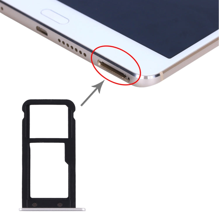 SIM Card Tray + Micro SD Card Tray for Huawei MediaPad M3 8.4 (4G Version) (Silver) - Card Socket by PMC TechLife | Online Shopping South Africa | PMC TechLife | Buy Now Pay Later Mobicred