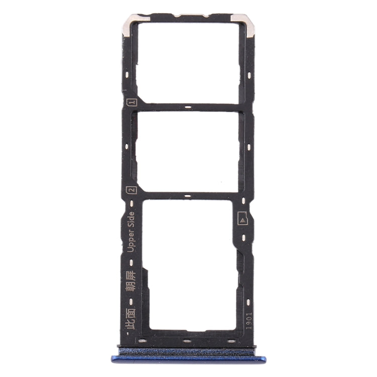 For vivo Y3 SIM Card Tray + SIM Card Tray + Micro SD Card Tray (Blue) - Card Socket by PMc TechLife | Online Shopping South Africa | PMc TechLife | Buy Now Pay Later Mobicred