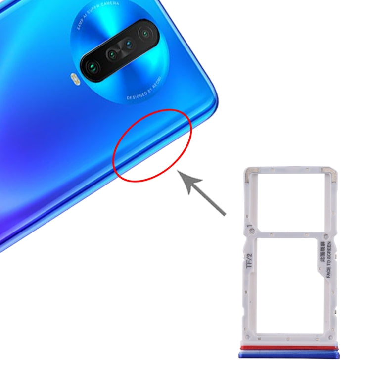 SIM Card Tray + SIM / Micro SD Card Tray for Xiaomi Redmi K30 4G(Blue) - free shipping - PMc TechLife - Order now!