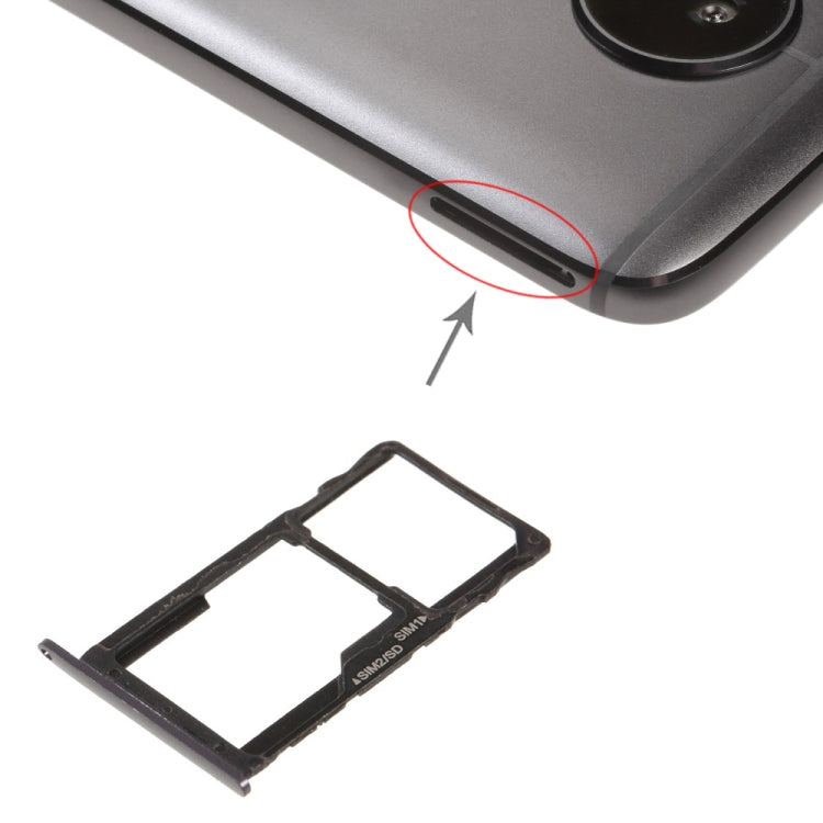 SIM Card Tray + SIM Card Tray / Micro SD Card Tray for Motorola Moto G5S(Black) - Card Socket by PMc TechLife | Online Shopping South Africa | PMc TechLife | Buy Now Pay Later Mobicred