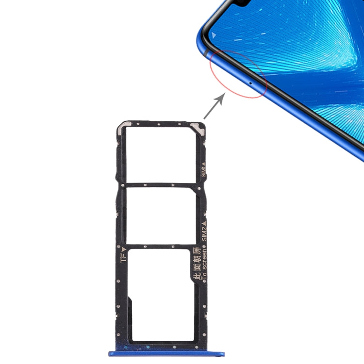 SIM Card Tray + Micro SD Card Tray for Huawei Honor 8X (Blue) - Card Socket by PMc TechLife | Online Shopping South Africa | PMc TechLife | Buy Now Pay Later Mobicred