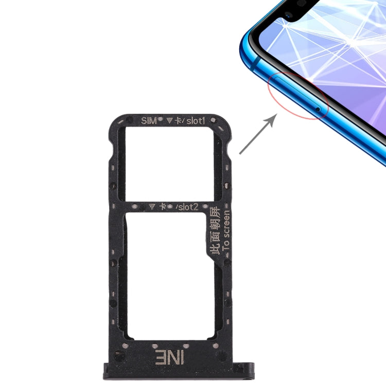 SIM Card Tray for Huawei P smart + / Nova 3i(Black) - Card Socket by PMc TechLife | Online Shopping South Africa | PMc TechLife | Buy Now Pay Later Mobicred