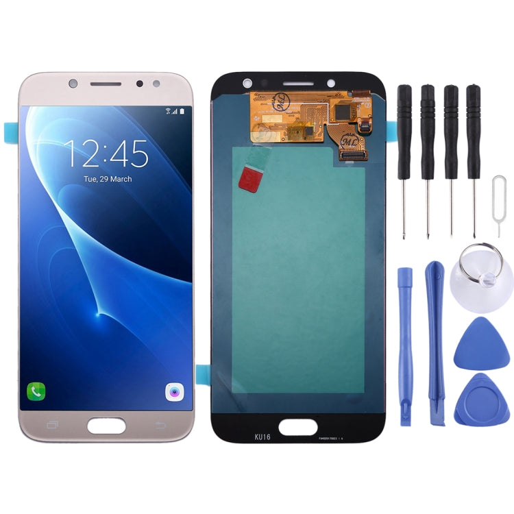 Oled LCD Screen for Galaxy J7 (2017) / J7 Pro, J730F/DS, J730FM/DS with Digitizer Full Assembly (Gold) - free shipping - PMc TechLife - Order now!