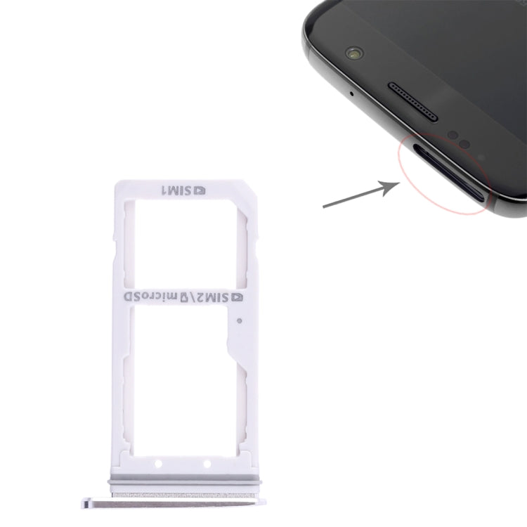 For Galaxy S7 2 SIM Card Tray / Micro SD Card Tray (White) - free shipping - PMc TechLife - Order now!