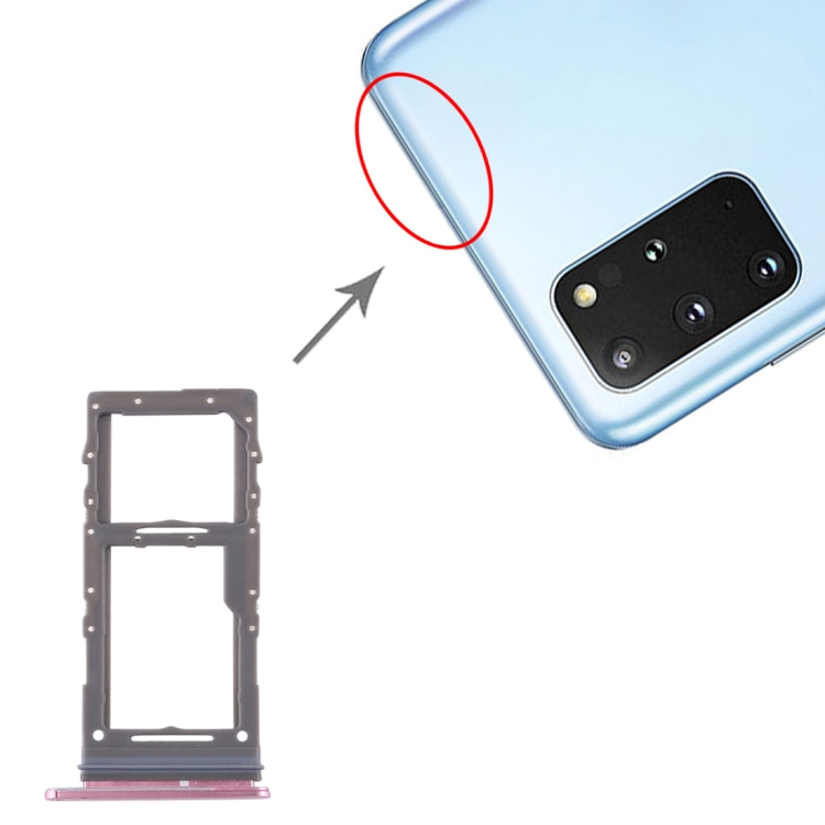 For Samsung Galaxy S20+ / Galaxy S20 Ultra SIM Card Tray + Micro SD Card Tray (Pink) - free shipping - PMc TechLife - Order now!